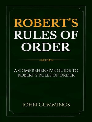 cover image of Robert's Rules of Order